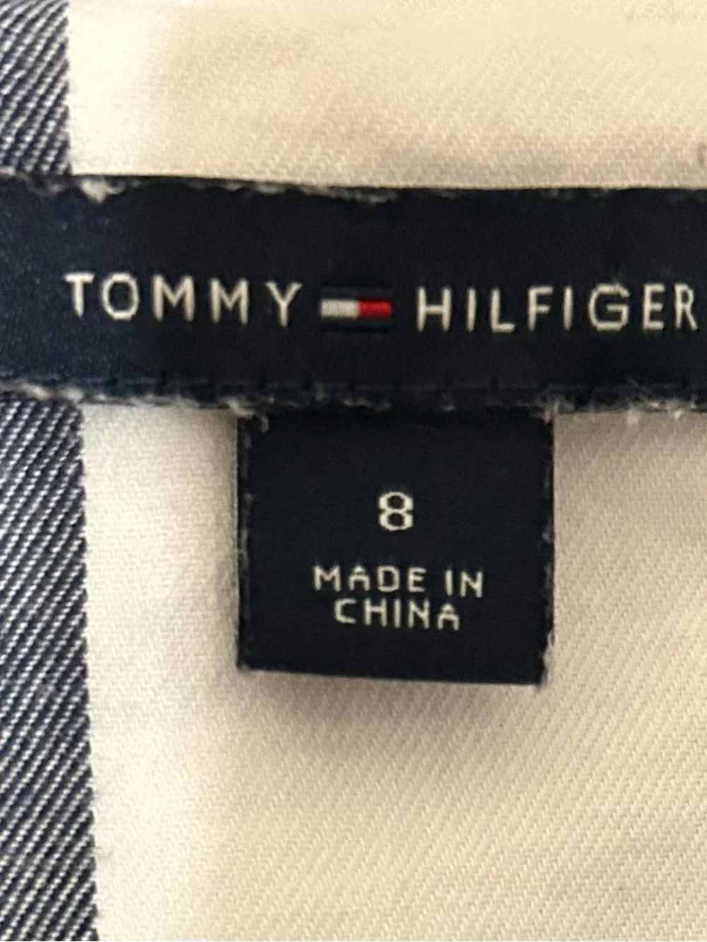 Tommy Hilfiger Navy and White faux wrap dress